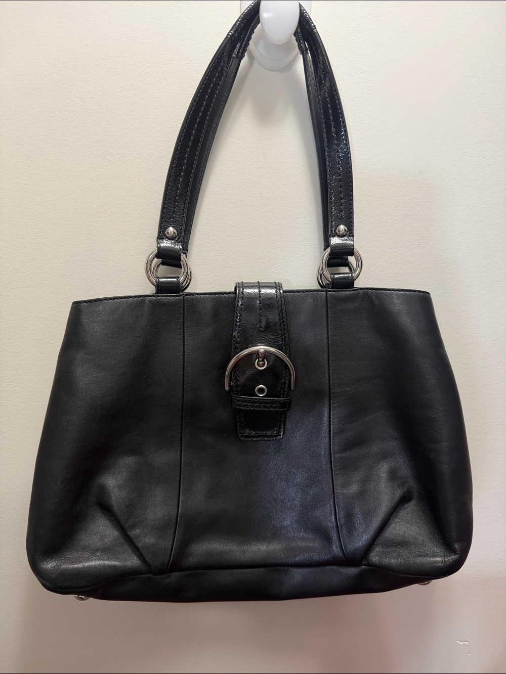 Y2K Coach Soho Caryall Black Leather Shoulder Bag Excellent Quality